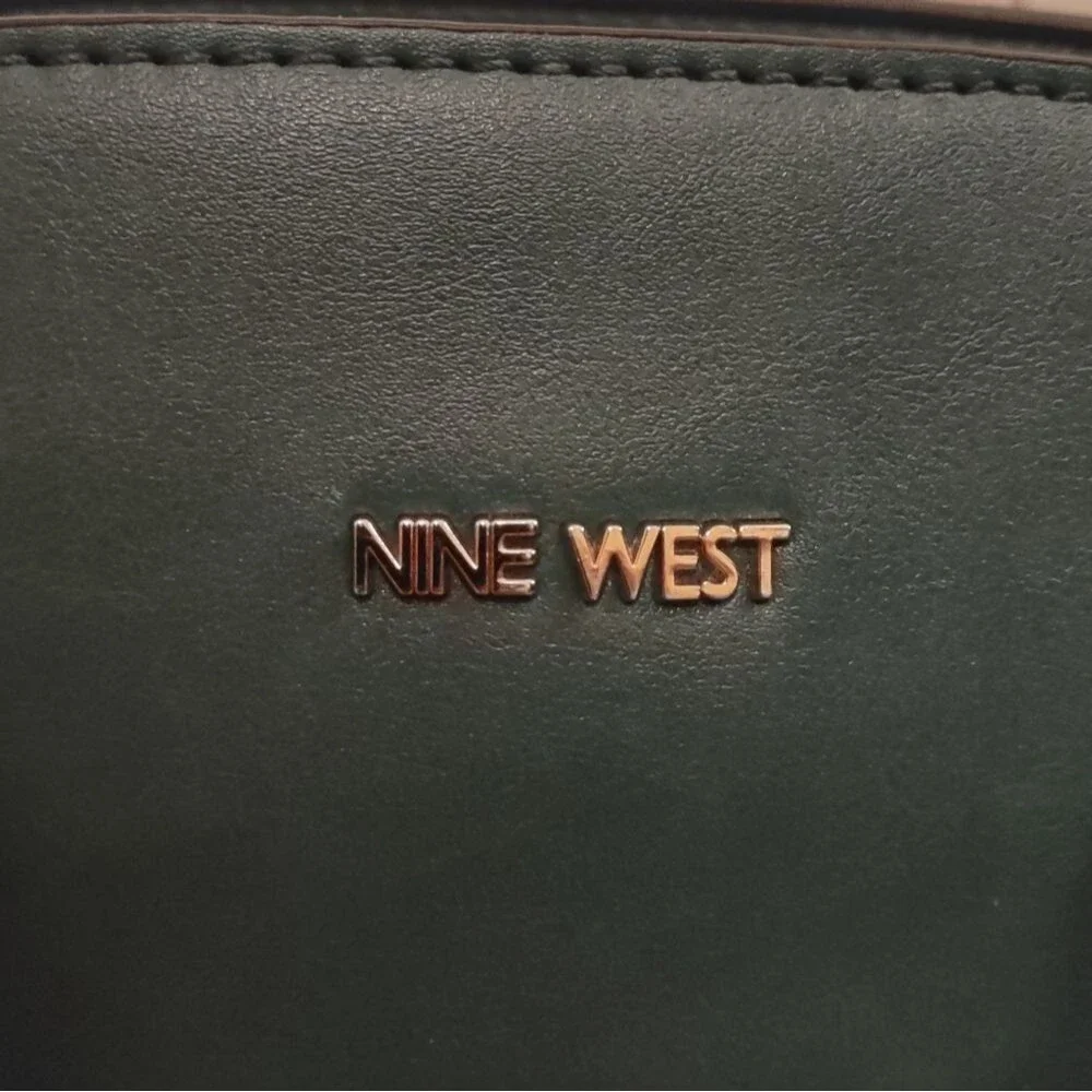 Nine West Carrigan Dome Green Satchel Purse